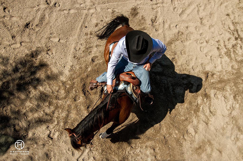 Reining Fotografie Spin von oben